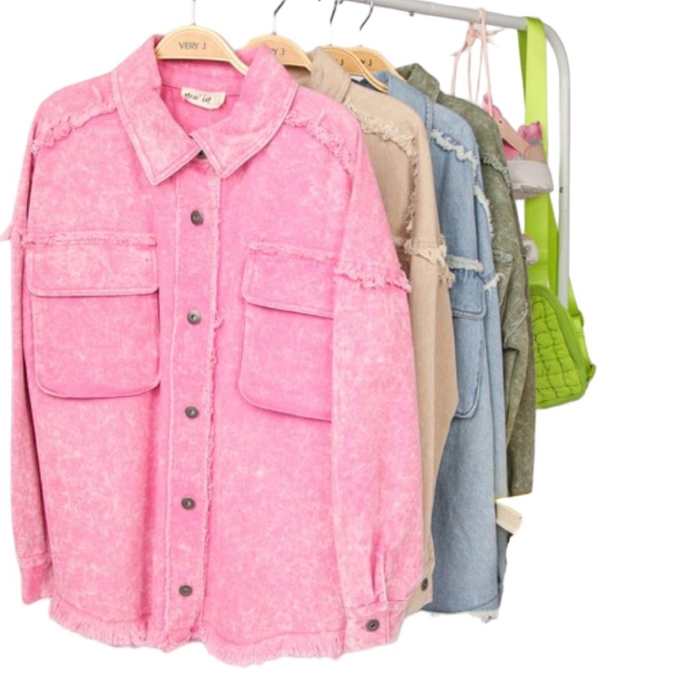 Pink Oversized Shacket Jacket Size Medium New Nwt - Picture 3 of 11
